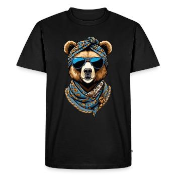 Drôle Maman Ours Mère Ours Ours Amoureux de l’Ours - T-shirt Premium bio Homme - noir - Devant - Nico (187cm)