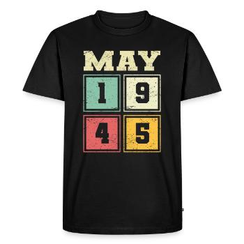 79th Birthday May Vintage 1945 Gift Idea - Men's Premium Organic T-Shirt - black - Front - Nico (187cm)