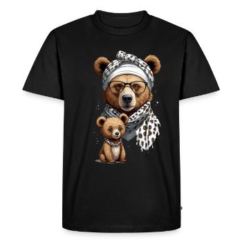Funny Mama Bear Mother Bear Bear Lover - Men's Premium Organic T-Shirt - black - Front - Nico (187cm)