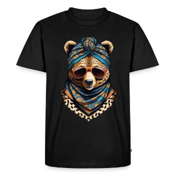 Drôle Maman Ours Mère Ours Ours Amoureux de l’Ours - T-shirt Premium bio Homme - noir - Devant - Nico (187cm)
