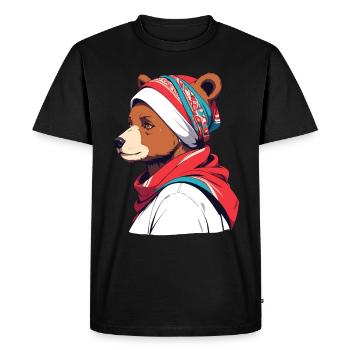 Funny Mama Bear Mother Bear Bear Lover - Men's Premium Organic T-Shirt - black - Front - Nico (187cm)