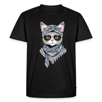 Cute Cat Mom Cat Lover Stylish - Men's Premium Organic T-Shirt - black - Front - Nico (187cm)