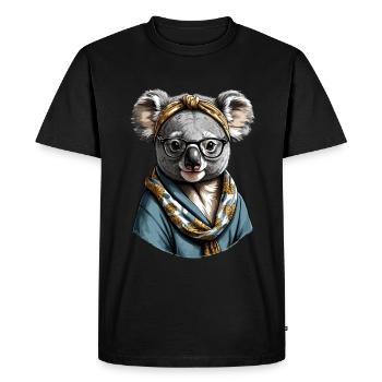 Drôle Koala Maman Mignon Koala Ours Amour - T-shirt Premium bio Homme - noir - Devant - Nico (187cm)