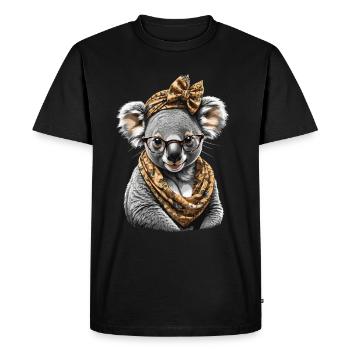 Drôle Koala Maman Mignon Maman Koala Ours - T-shirt Premium bio Homme - noir - Devant - Nico (187cm)