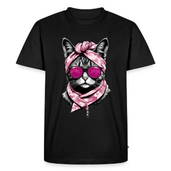 Cute Cat Mom Cat Lover Stylish - Men's Premium Organic T-Shirt - black - Front - Nico (187cm)