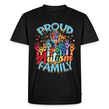 Autiste Autiste Autisme Fière famille d’autisme - T-shirt Premium bio Homme - noir - Devant - Nico (187cm)