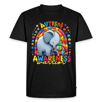 Guerrier de la sensibilisation à l’autisme - T-shirt Premium bio Homme - noir - Devant - Nico (187cm)