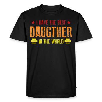 Dad Daughter Daughters Father - Men's Premium Organic T-Shirt - black - Front - Nico (187cm)