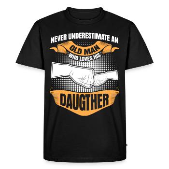 Dad Father Daughter Daughters - Men's Premium Organic T-Shirt - black - Front - Nico (187cm)