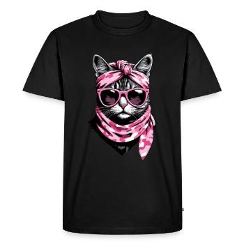 Mignonne maman chat chat maman avec style - T-shirt Premium bio Homme - noir - Devant - Nico (187cm)