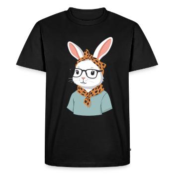 Maman Lapin Mignon Lapin Maman Mignon Lapin de Pâques - T-shirt Premium bio Homme - noir - Devant - Nico (187cm)