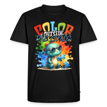 Autiste Autiste Autisme Couleur hors des lignes - T-shirt Premium bio Homme - noir - Devant - Nico (187cm)