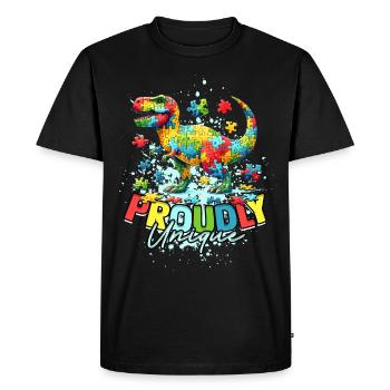 Autisme Autisme Autiste Fièrement unique - T-shirt Premium bio Homme - noir - Devant - Nico (187cm)