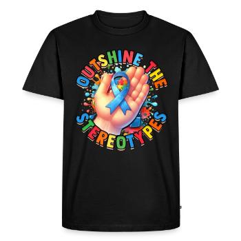 L’autisme : éclipser les stéréotypes - T-shirt Premium bio Homme - noir - Devant - Nico (187cm)