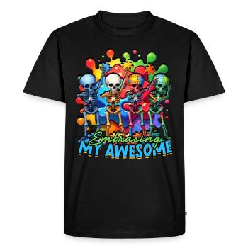 Autisme autiste Autisme Embrasser mon génial - T-shirt Premium bio Homme - noir - Devant - Nico (187cm)