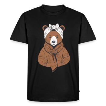 Drôle Maman Ours Mère Ours Pour Les Amoureux Des Ours - T-shirt Premium bio Homme - noir - Devant - Nico (187cm)