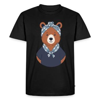 Funny Mama Bear Motif for Mother Bear Fans - Men's Premium Organic T-Shirt - black - Front - Nico (187cm)