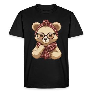 Drôle Maman Ours Mère Ours Ours Amoureux de l’Ours - T-shirt Premium bio Homme - noir - Devant - Nico (187cm)