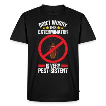 Pest Control Exterminator - Men's Premium Organic T-Shirt - black - Front - Nico (187cm)