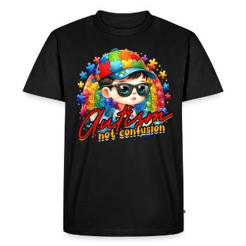 Autisme Autisme L’autisme, pas la confusion - T-shirt Premium bio Homme - noir - Devant - Nico (187cm)