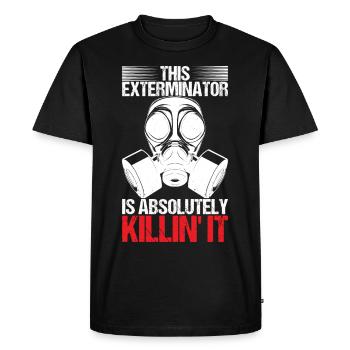 Pest Control Exterminator - Men's Premium Organic T-Shirt - black - Front - Nico (187cm)