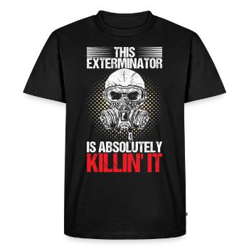 Pest Control Exterminator - Men's Premium Organic T-Shirt - black - Front - Nico (187cm)
