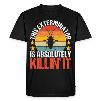 Pest Control Exterminator - Men's Premium Organic T-Shirt - black - Front - Nico (187cm)