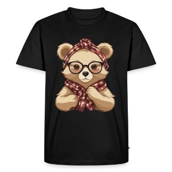 Drôle Maman Ours Mère Ours Ours Amoureux de l’Ours - T-shirt Premium bio Homme - noir - Devant - Nico (187cm)