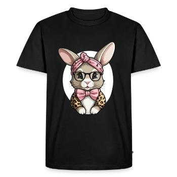 Maman Lapin Mignon Lapin Maman Mignon Lapin de Pâques - T-shirt Premium bio Homme - noir - Devant - Nico (187cm)