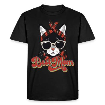 Meilleure Maman Chat Mignon Maman Élégant - T-shirt Premium bio Homme - noir - Devant - Nico (187cm)