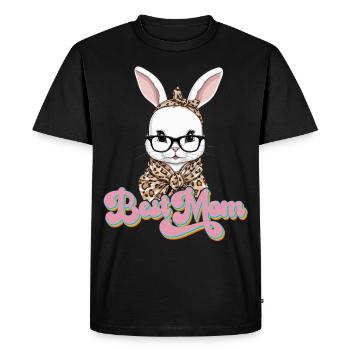 Maman Lapin Mignon Lapin Maman Mignon Lapin de Pâques - T-shirt Premium bio Homme - noir - Devant - Nico (187cm)