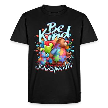 Autisme Autisme Soyez gentil rembobinez les jugements - T-shirt Premium bio Homme - noir - Devant - Nico (187cm)