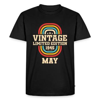 79th Birthday May Vintage 1945 Gift Idea - Men's Premium Organic T-Shirt - black - Front - Nico (187cm)