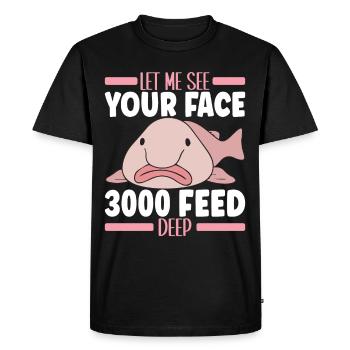 Poisson blob mignon poisson laid - T-shirt Premium bio Homme - noir - Devant - Nico (187cm)