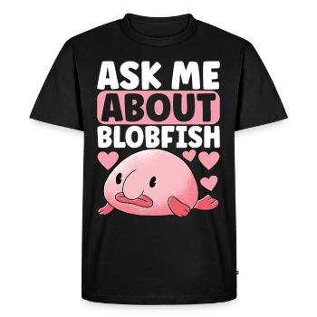 Poisson blob mignon poisson laid - T-shirt Premium bio Homme - noir - Devant - Nico (187cm)