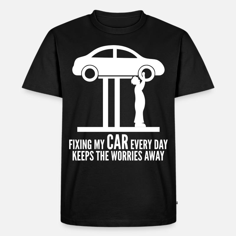Tuning Car Guy Mechanic Engine - Männer Premium Bio T-Shirt - Schwarz