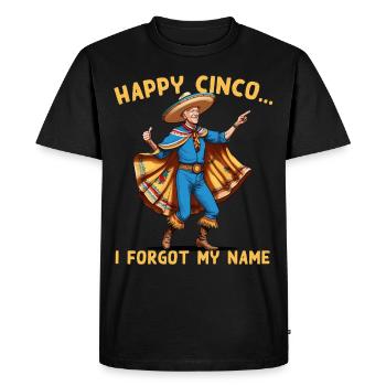 Funny Confused President Mexican Fiesta - Men's Premium Organic T-Shirt - black - Front - Nico (187cm)