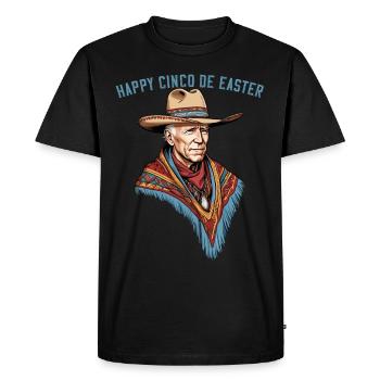 Confused President Funny Satire and Humor - Men's Premium Organic T-Shirt - black - Front - Nico (187cm)