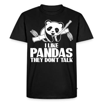 Panda Ours Pandas - T-shirt Premium bio Homme - noir - Devant - Nico (187cm)
