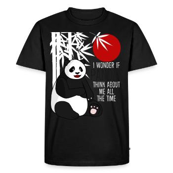Panda Ours Pandas mignons - T-shirt Premium bio Homme - noir - Devant - Nico (187cm)