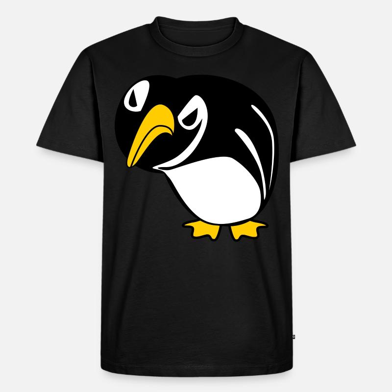 Grumpy Penguins Penguin - Männer Premium Bio T-Shirt - Schwarz