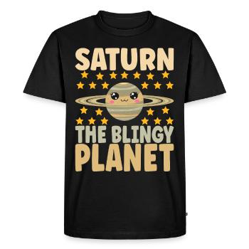 Astronomie Mignonne Planète Système Solaire Galaxie - T-shirt Premium bio Homme - noir - Devant - Nico (187cm)
