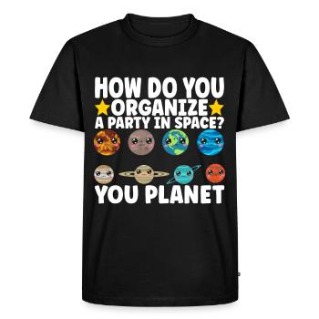 Astronomie Mignonne Planète Système Solaire Galaxie - T-shirt Premium bio Homme - noir - Devant - Nico (187cm)