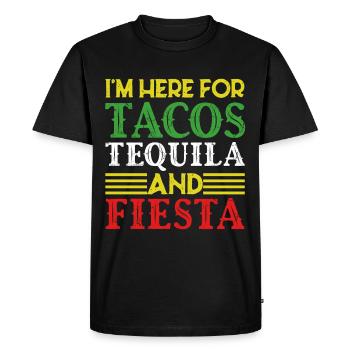 Drôle de Fiesta disant Fête Mexicaine - T-shirt Premium bio Homme - noir - Devant - Nico (187cm)