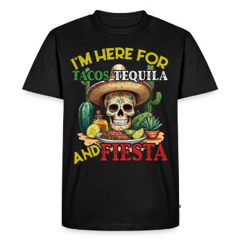 Drôle de Fiesta Disant Fête Mexicaine - T-shirt Premium bio Homme - noir - Devant - Nico (187cm)