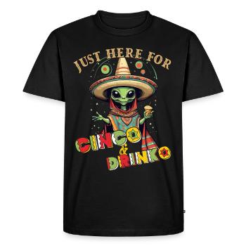 Fiesta Alien Saying Funny Mexico Holiday - Men's Premium Organic T-Shirt - black - Front - Nico (187cm)