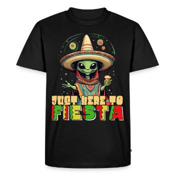 Drôle de dicton de Fiesta pour faire la fête ici - T-shirt Premium bio Homme - noir - Devant - Nico (187cm)
