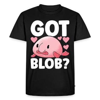 Poisson blob mignon poisson laid - T-shirt Premium bio Homme - noir - Devant - Nico (187cm)