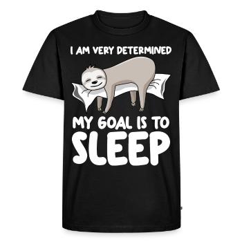 Sleeping Sloth Lazy Sloths Slow - Men's Premium Organic T-Shirt - black - Front - Nico (187cm)