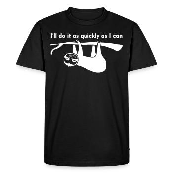 Slow Sloth Sloths Lazy Tired Sleeping - Men's Premium Organic T-Shirt - black - Front - Nico (187cm)